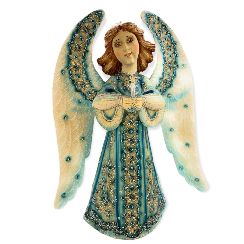 Статуэтка ангел.Деревянная фигурка ангел. 33,5 см.Авторская ручная работа.Подарок на память.  #1