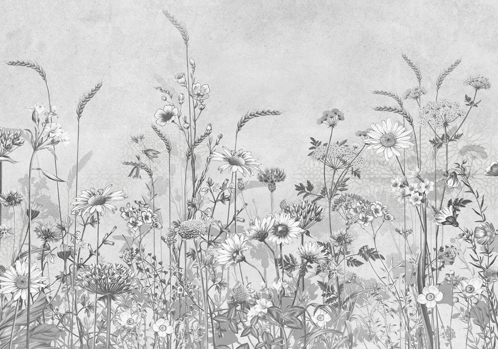 Фотообои флизелиновые на стену 3д GrandPik 4499 "Цветы в траве" (ШхВ), 400х280 см  #1