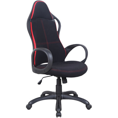 Кресло офисное BRABIX PREMIUM "Force EX-516", ткань, черное/вставки красные, 531571  #1
