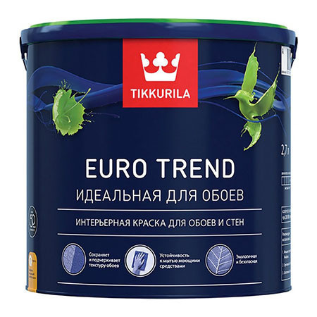 Tikkurila Краска Гладкая, Акриловая, Матовое покрытие, 2.7 л, белый  #1