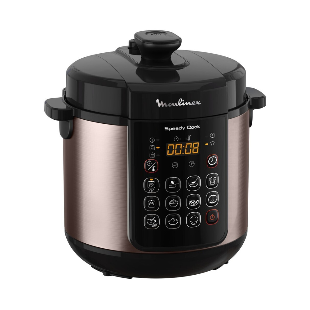 Мультиварка-скороварка Moulinex Speedy Cook СE222D3_черный, бронза_15267_5  - купить по доступным ценам в интернет-магазине OZON (918415203)