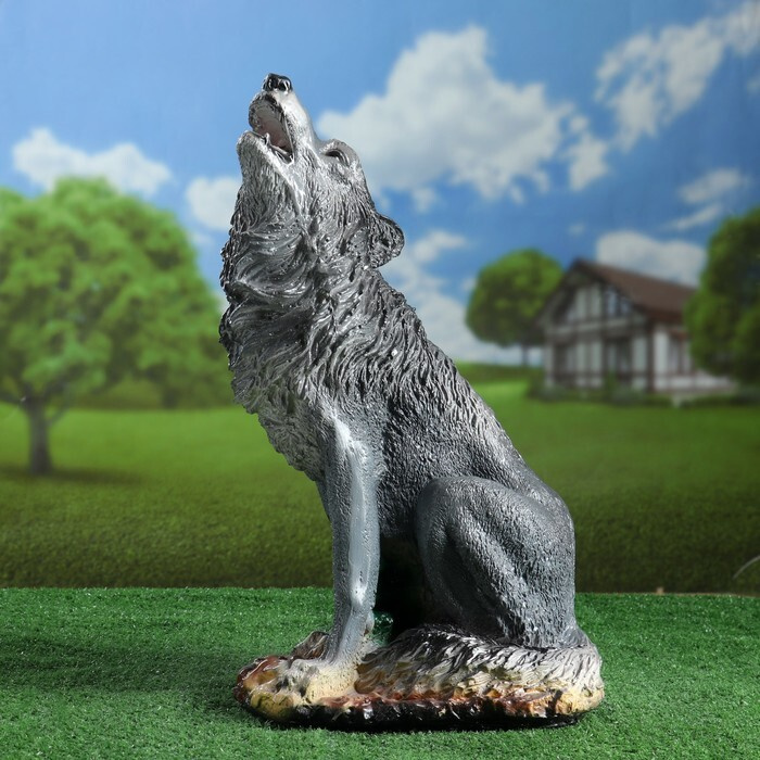 Садовая фигура "Волк воющий" 19 х 30 х 52 см #1