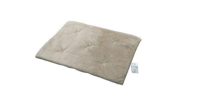Лежак для собак и кошек двусторонний меховой,БЕЖЕВЫЙ 100х70 см, толщина 5 см. "WOLF"  #1