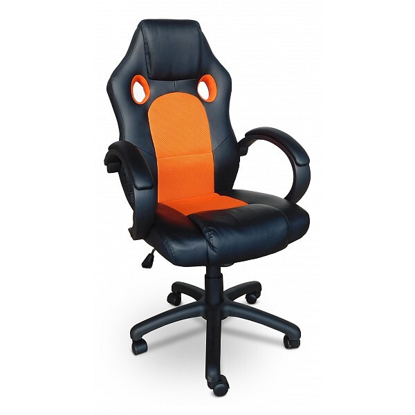 Меб-фф Игровое компьютерное кресло, Сетка, Экокожа, оранжевая,черная  #1