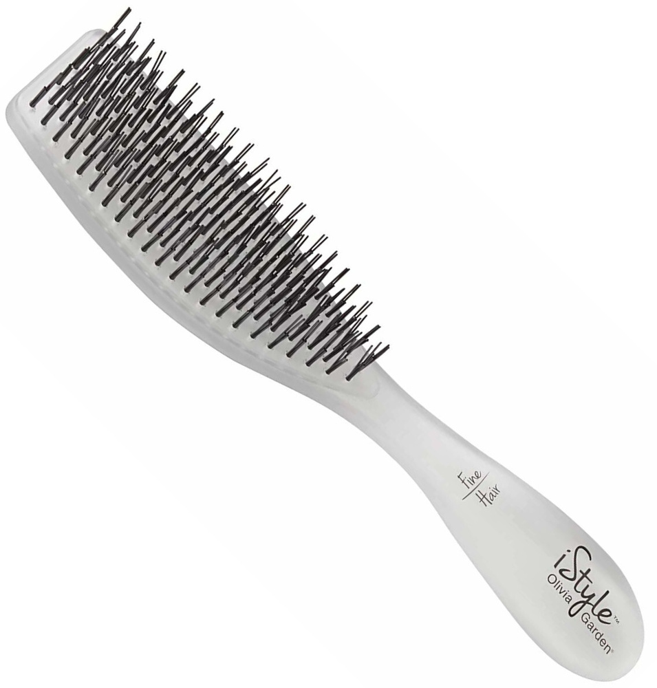 Olivia Garden ISFH iStyle гибкая, узкая, массажная щётка для тонких волос, белая  #1