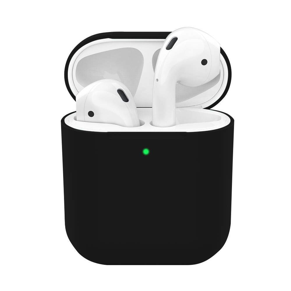 Силиконовый чехол для наушников Silicone Case для Apple AirPods, black  #1