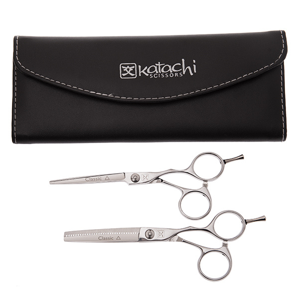 KATACHI Комплект парикмахерских ножниц в чехле Katachi, форма ножниц: Классическая Серебристый  #1