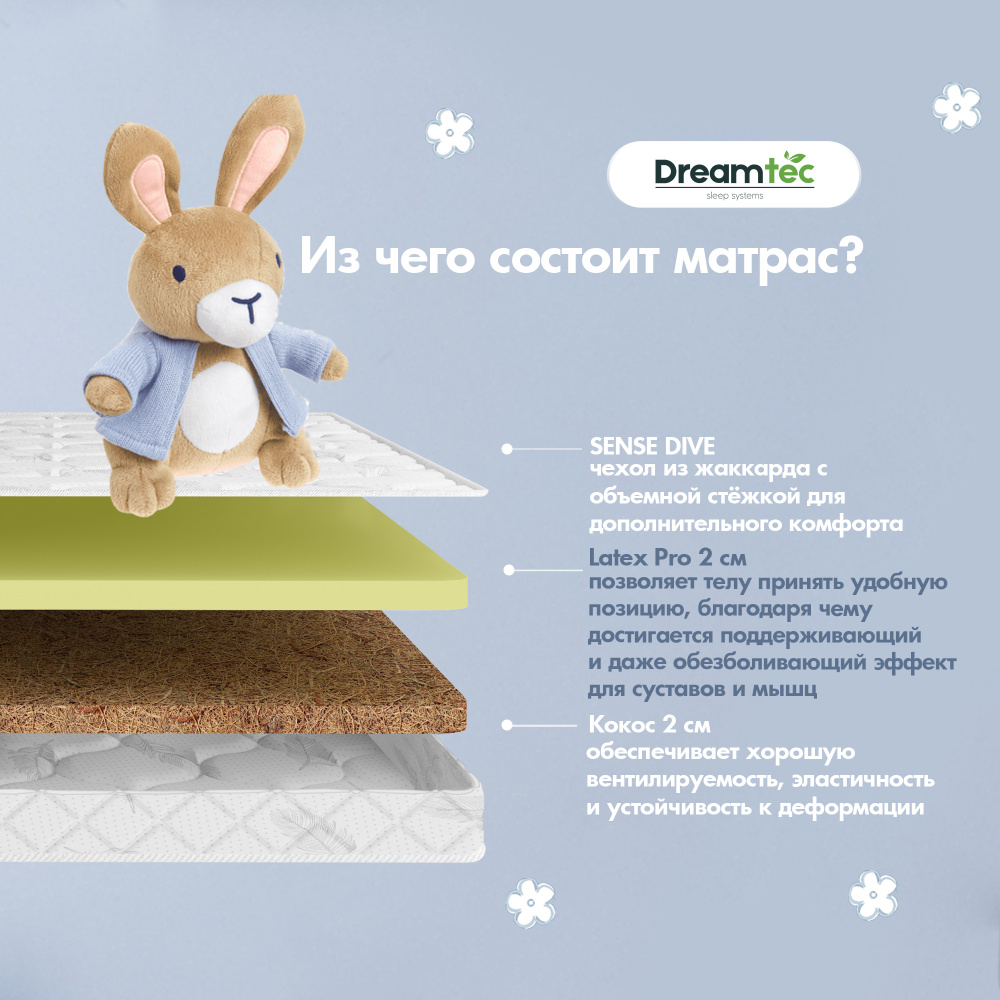 Dreamtec Матрас Correct Comfort, Беспружинный, 80х160 см #1