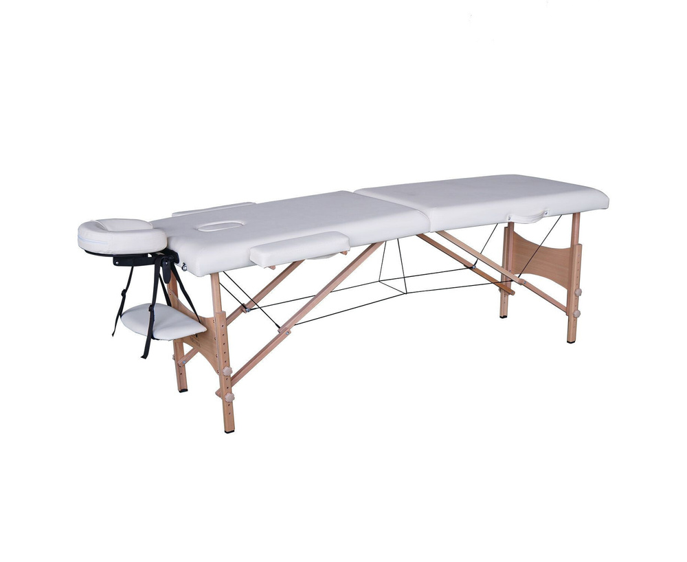 Массажный стол DFC NIRVANA Optima складной, для дома, деревянные ножки, кремовый (Cream), до 250 кг  #1