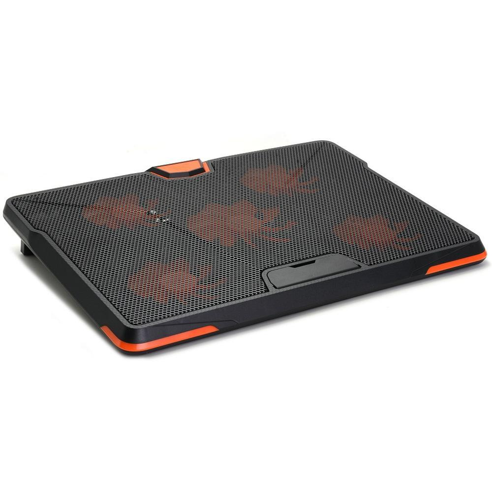 Подставка охлажд. Crown CMLS-133 для ноутбука до 19"", 1 вен. 110 мм + 4 вен. 85 мм, Orange LED подсветка, #1