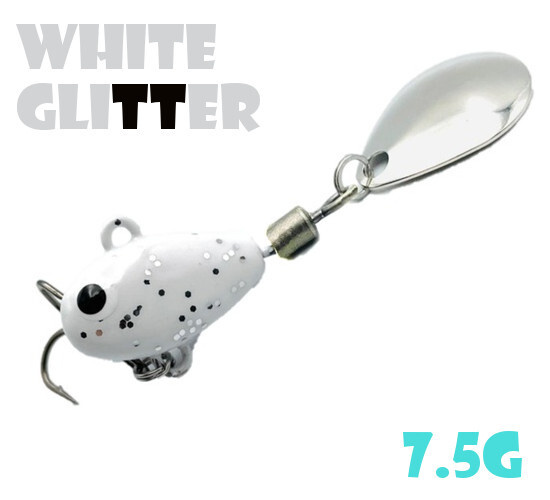 Тейл-Спиннер Uf-Studio Hurricane 7.5g #White Glitter #1