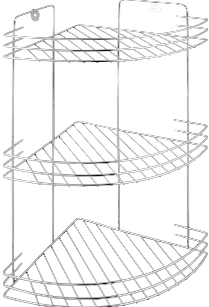 Полка для ванной комнаты Угловая 3 ярусная, 1 шт #1