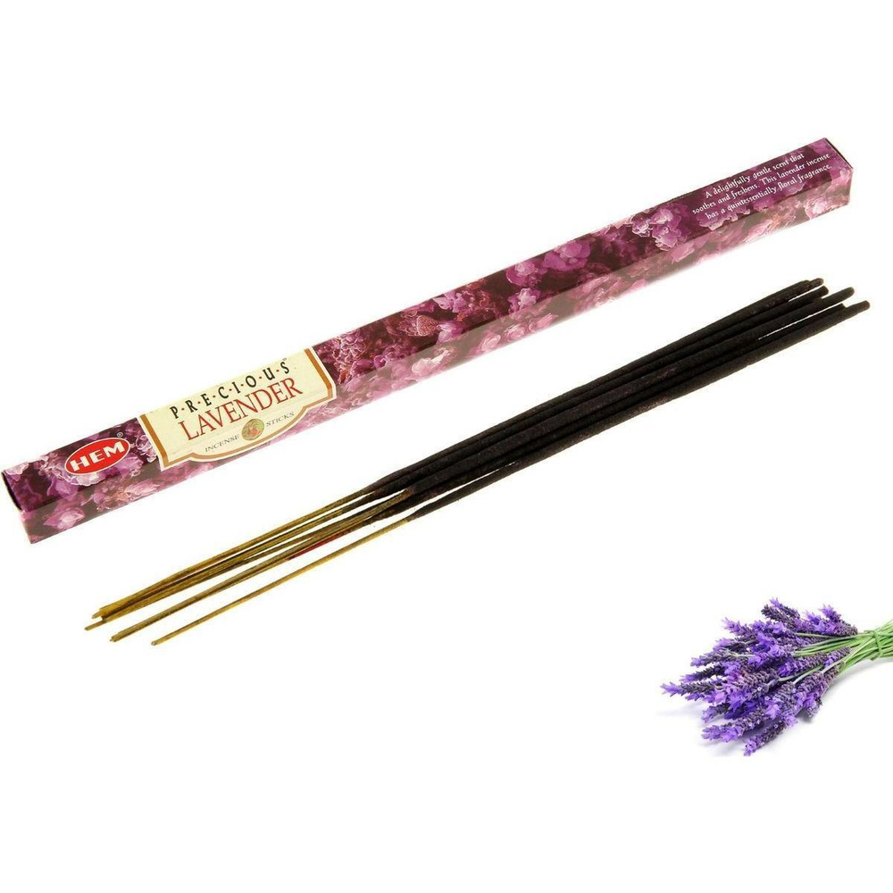 Hem Incense Sticks PRECIOUS LAVENDER (Благовония ДРАГОЦЕННАЯ ЛАВАНДА, Хем), уп. 8 палочек.  #1