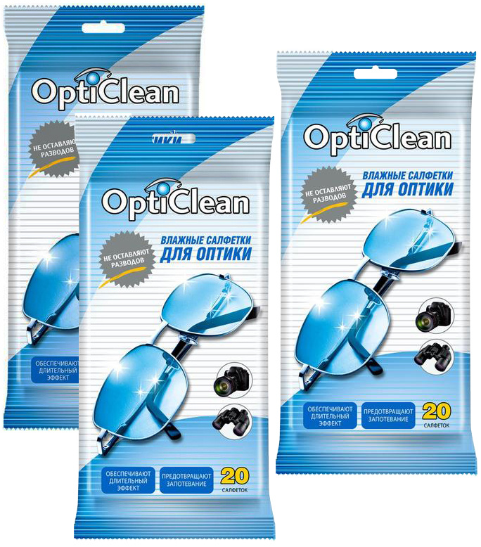 OptiClean салфетки влажные для оптики N 20 / - 3 уп. #1