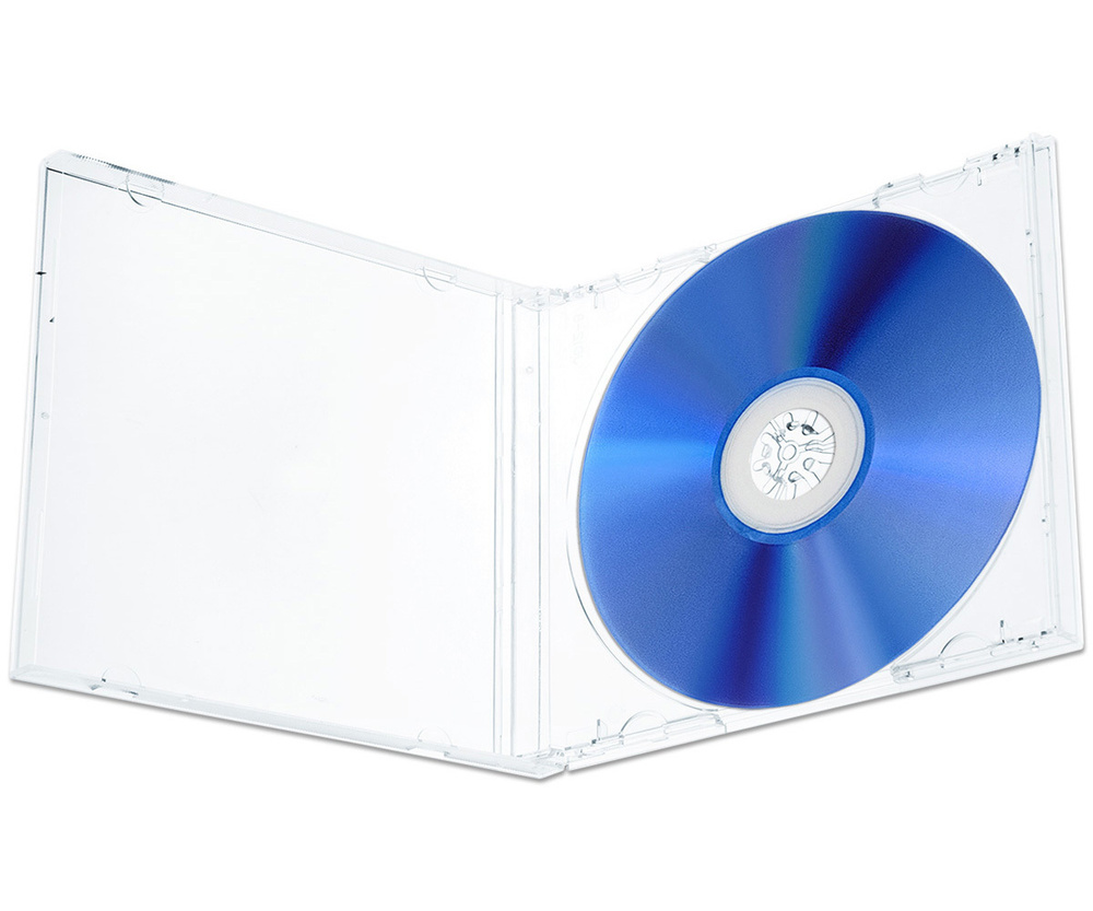 Коробка CD Jewel Box Clear для 1 диска (прозрачный трей), 10 мм, упаковка 30 шт.  #1