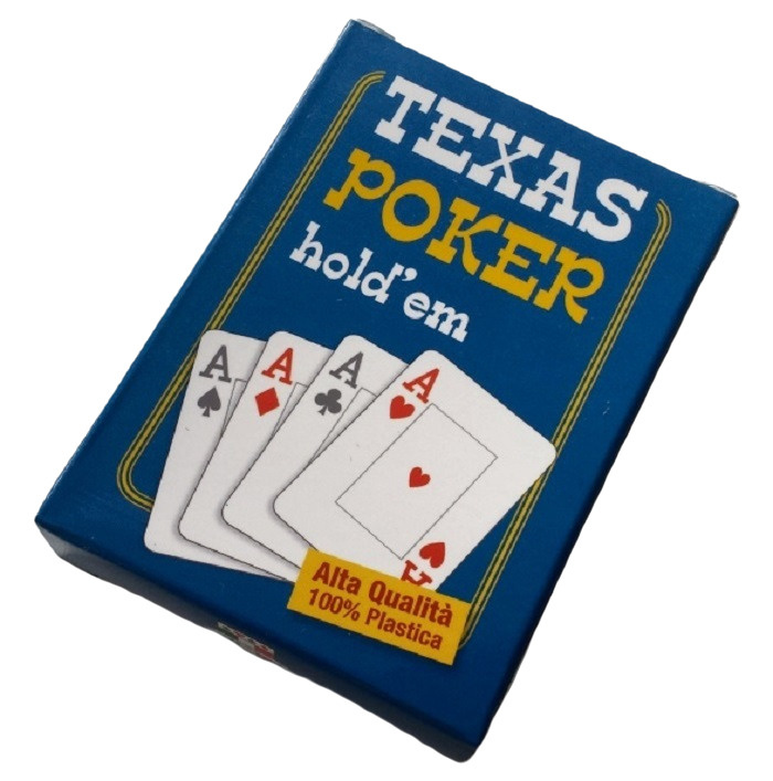 Игральные карты TEXAS POKER HOLDEM 54 шт, цвет рубашки красный , 100% пластиковые карты для покера и #1