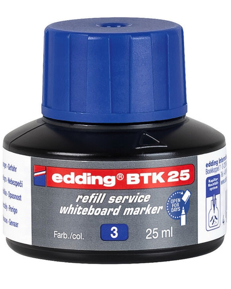 Заправка для маркера по доске EDDING BTK25, капиллярная система, 25 мл, СИНЯЯ  #1