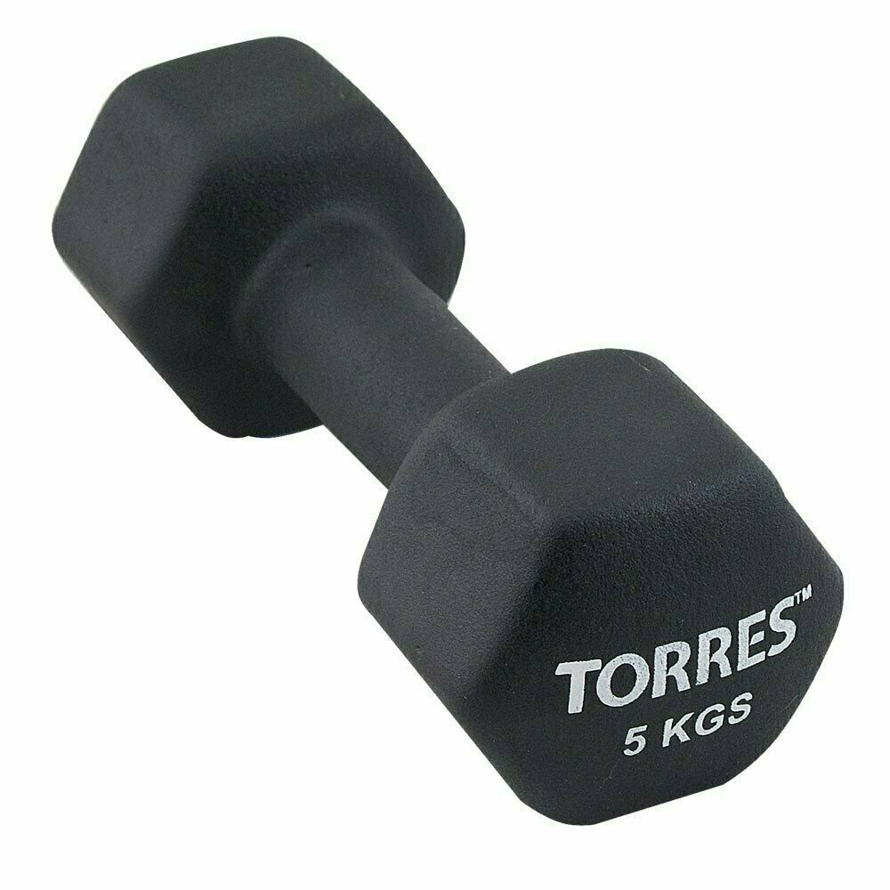 TORRES Гантели PL55015, 1 шт. по 5 кг, черный цвет #1