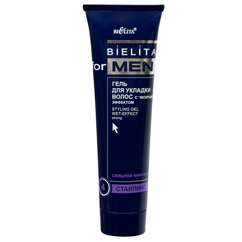 Белита Гель для укладки волос BIELITA FOR MEN с мокрым эффектом сильной фиксации 100 мл  #1