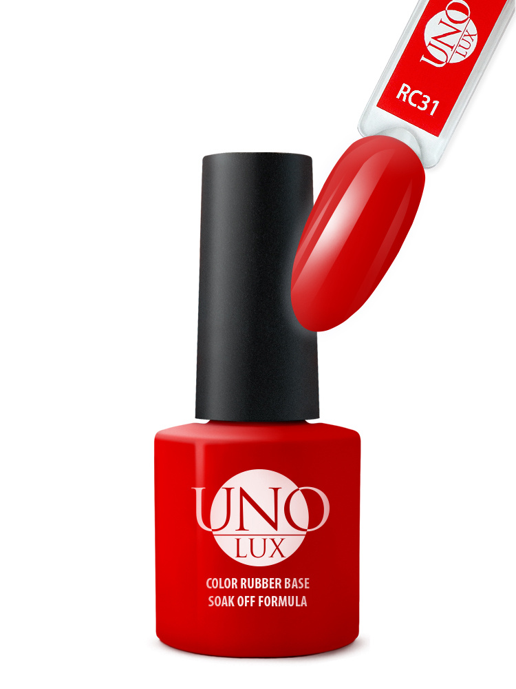 UNO LUX, Цветное базовое покрытие Color Rubber Base RC31 / камуфлирующая база для ногтей  #1