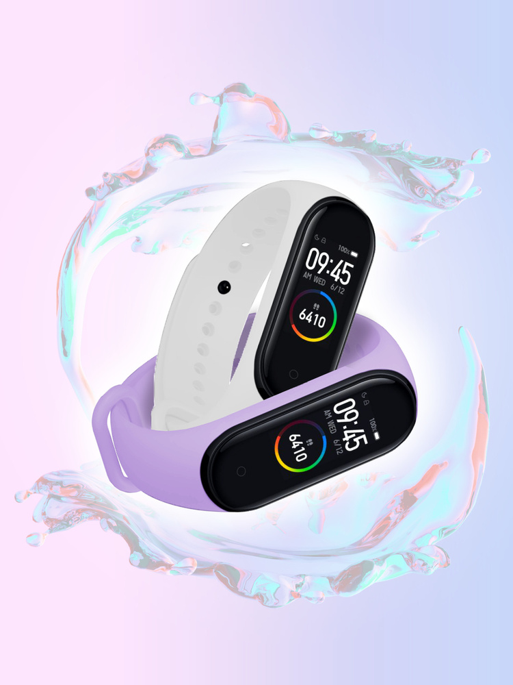 Силиконовый ремешок для умного смарт браслета Xiaomi Mi Band 3 и Mi Band 4, Набор 2шт. Спортивный резиновый #1