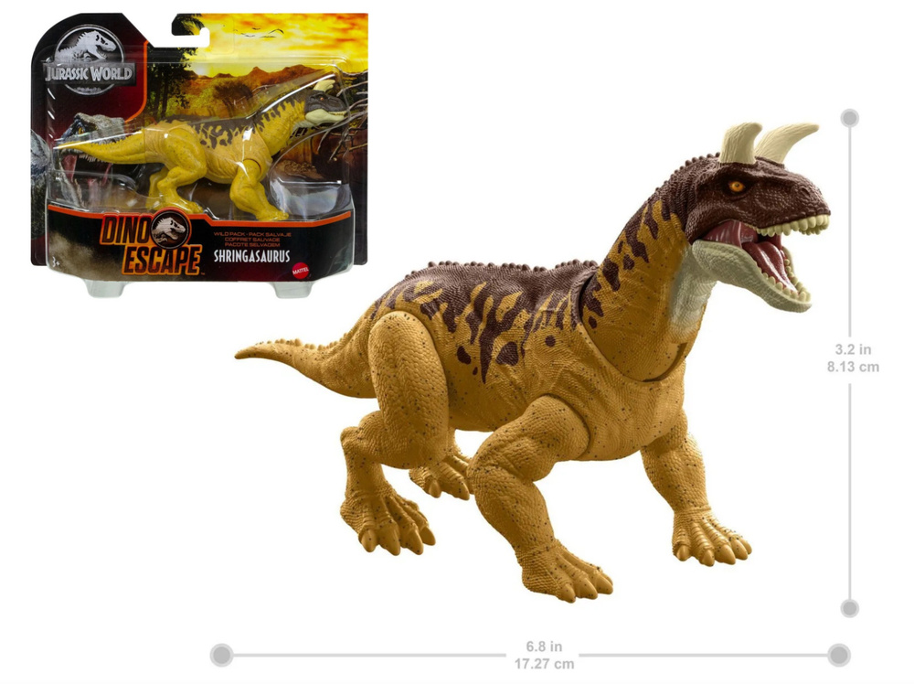 Фигурка динозавра Jurassic World Шрингазавр Дикая стая Shringasaurus Wild Pack HCL84 Mattel 2021  #1