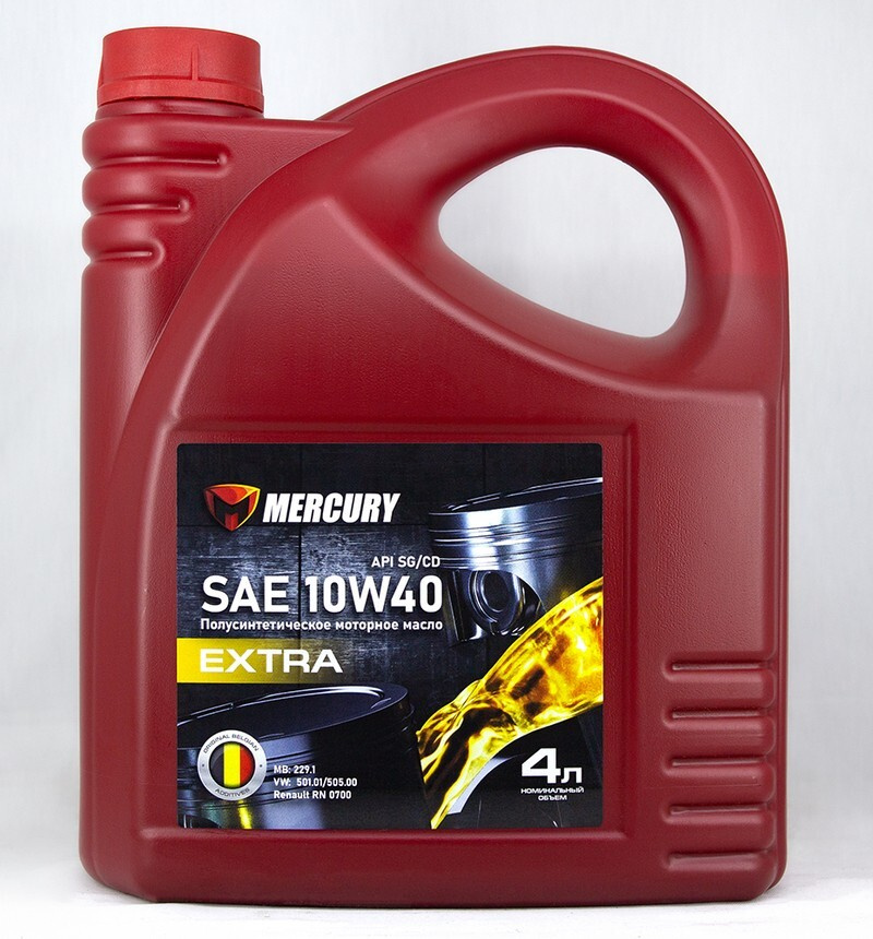 Mercury SAE 10W-40 Масло моторное, Полусинтетическое, 4 л #1