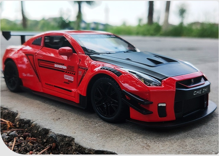 Коллекционная модель машинки Nissan Skyline GT-R R35 (Ниссан ГТР) Годзилла, масштаб 1:24, открываются #1