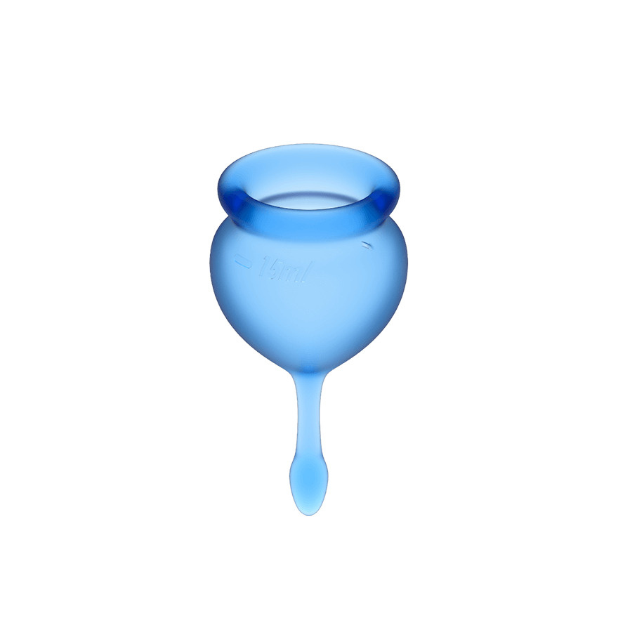 Менструальные чаши Satisfyer Feel Good, синие. Набор менструальных чаш, 2шт, 15 и 20 мл  #1