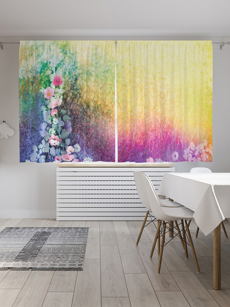 Фотошторы для кухни и спальни JoyArty "Весна во сне", 2 полотна со шторной лентой шириной по 145 см, #1