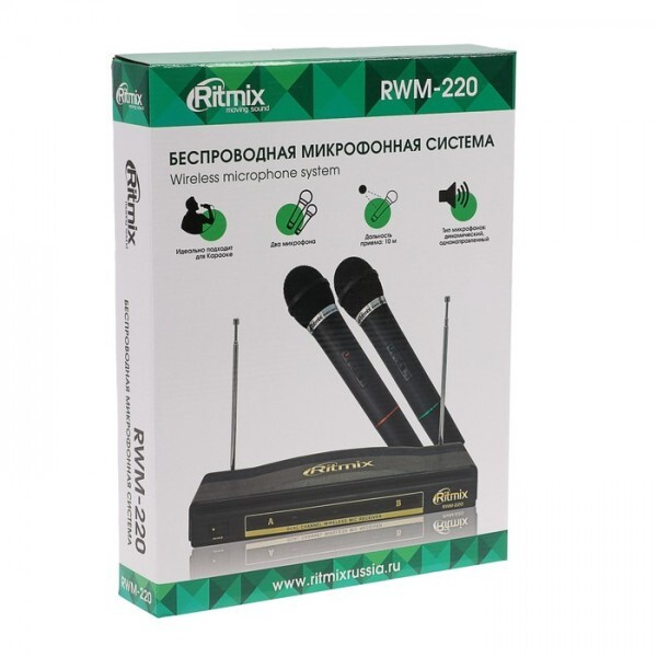 Беспроводная микрофонная система RITMIX RWM-220 / Набор из 2-х беспроводных микрофонов / вокальный / #1