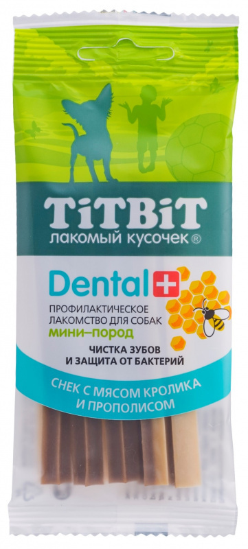 Лакомство TiTBiT Dental+ Снек для собак мини-пород с мясом кролика 25 г  #1