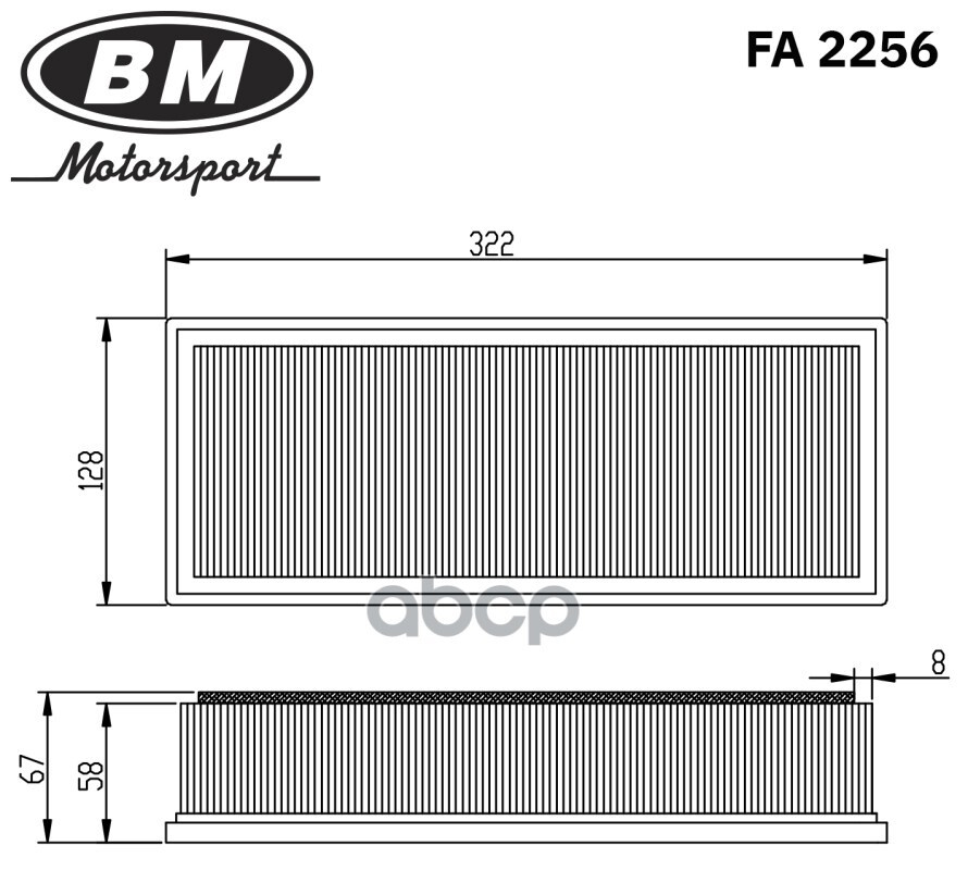 Bm-motorsport Фильтр воздушный арт. FA2256, 3215 шт. #1
