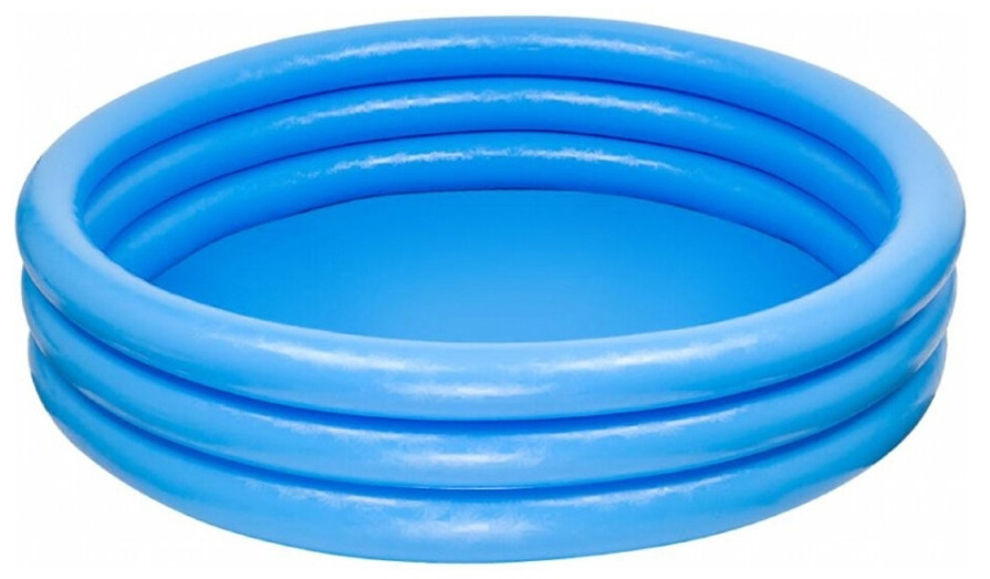 Бассейн надувной, детский, круглый, 3 кольца, от 2 лет, голубой, с ремкомплектом, для дачи, размер - #1
