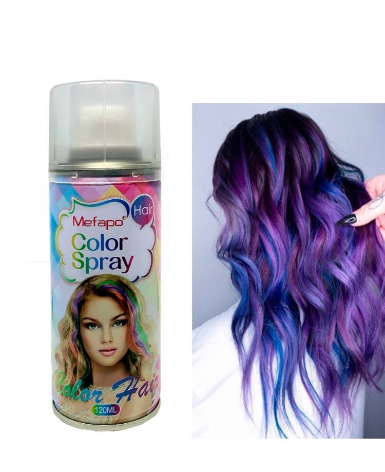 Цветной спрей для волос окрашивание волос краска для волос фиолетовый 120мл  #1