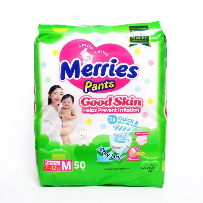 Подгузники-трусики Merries Good Skin M, 7-12 кг, 50 штук #1