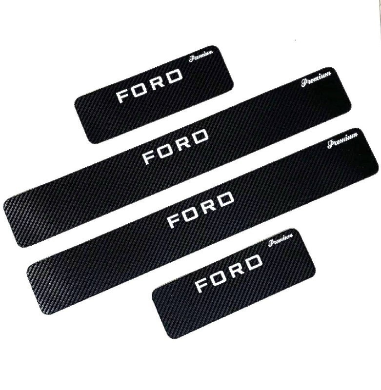 Защитные наклейки на пороги / защитные накладки на пороги FORD FOCUS 3 (черный цвет)  #1