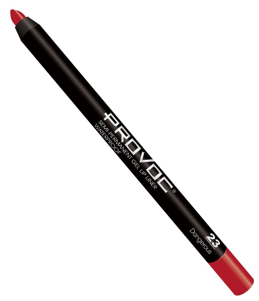 Provoc, Полуперманентный гелевый карандаш для губ Semi-Permanent Gel Eye Liner, матовый, классически-красный #1