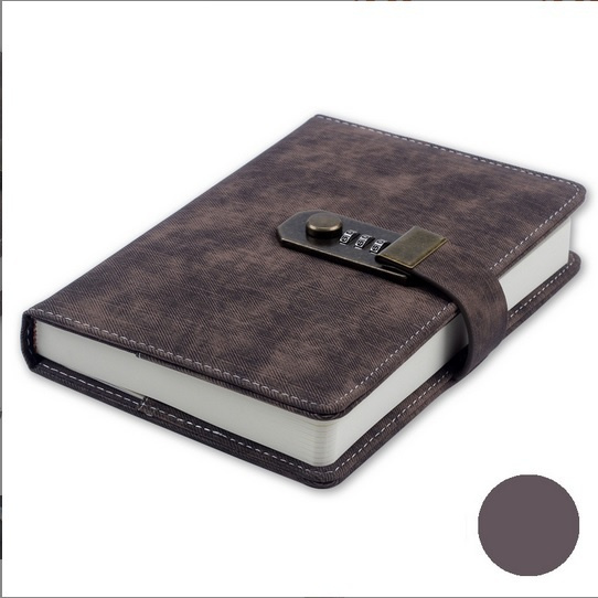 Ежедневник на кодовом замке в обложке / Дневник с замком / Коричневый ...