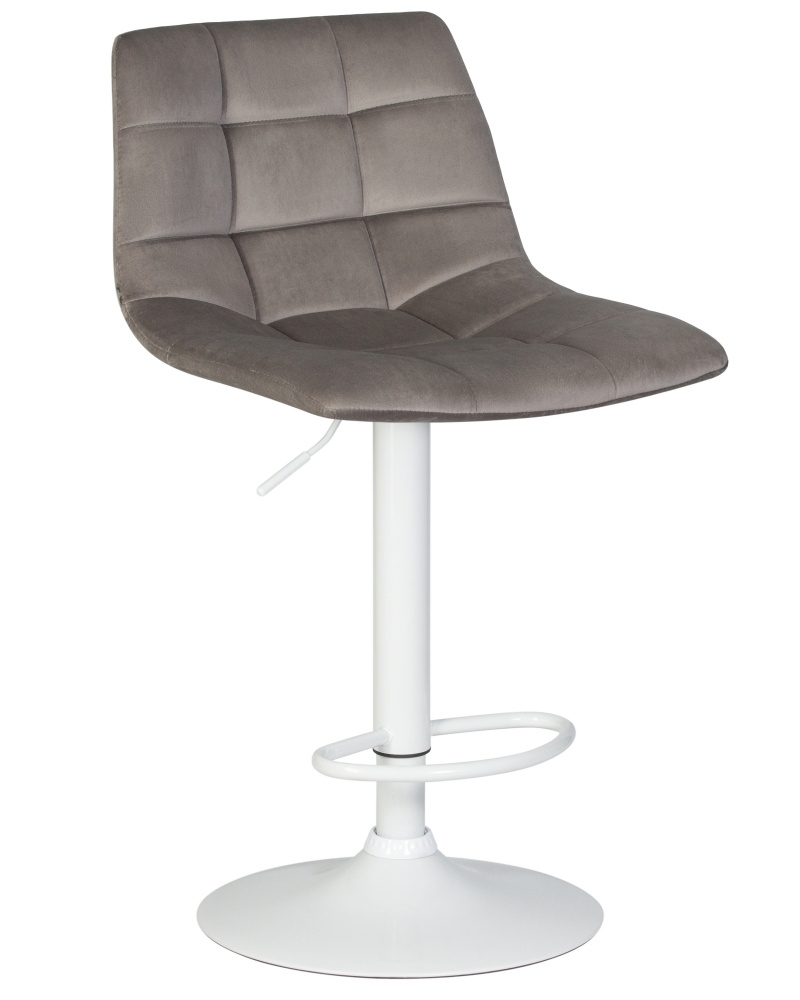 DOBRIN Барный стул Dobrin Tailor White (серый велюр) 5017_WhiteBase-LMTAILORWHITE, 1 шт.  #1