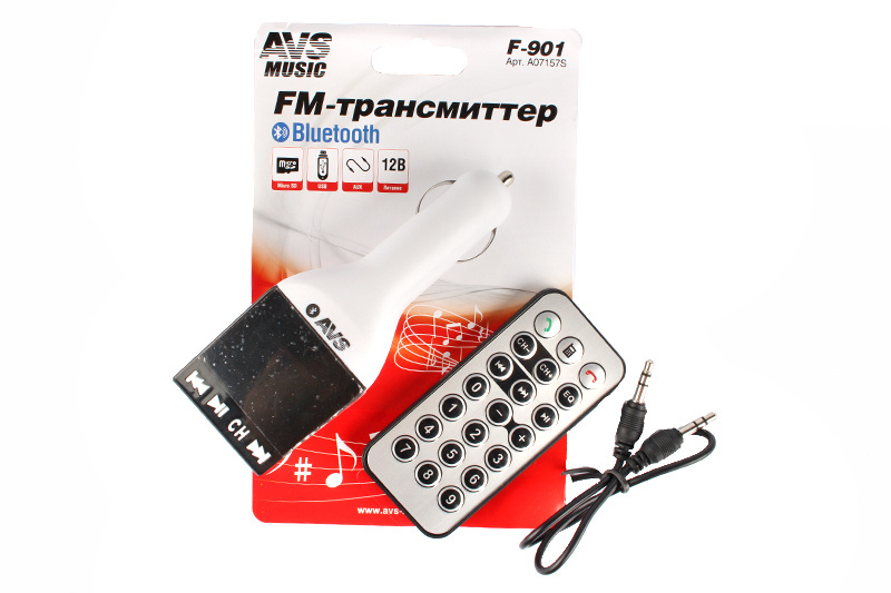 MP3 плеер + FM трансмиттер с дисплеем и пультом AVS F-901 (Bluetooth)  #1