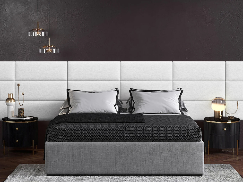 Панель кровати Eco Leather White 30х80 см 1 шт. #1