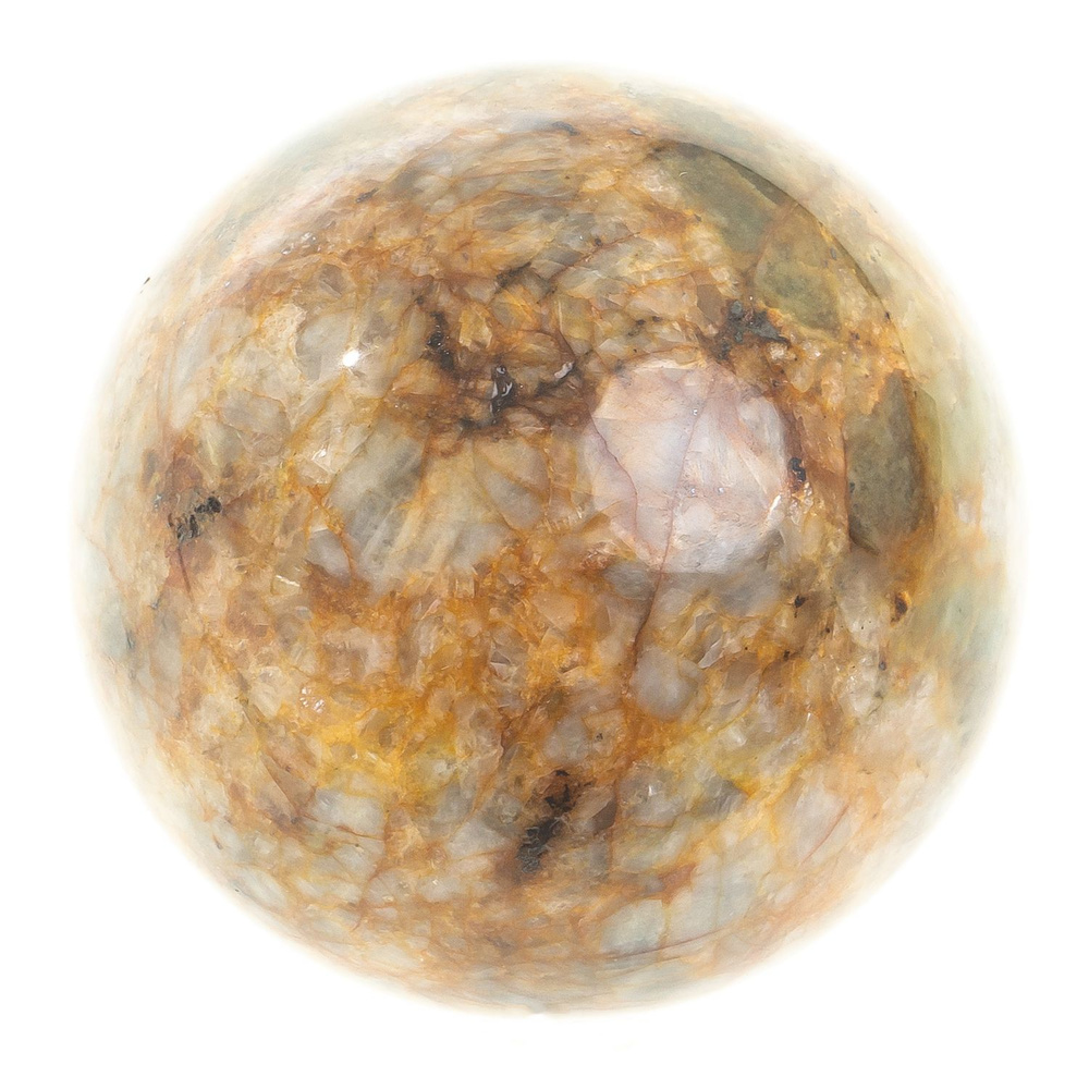 Шар из офиокальцита 6,5 см / шар декоративный / шар для медитаций / каменный шарик / сувенир из камня #1