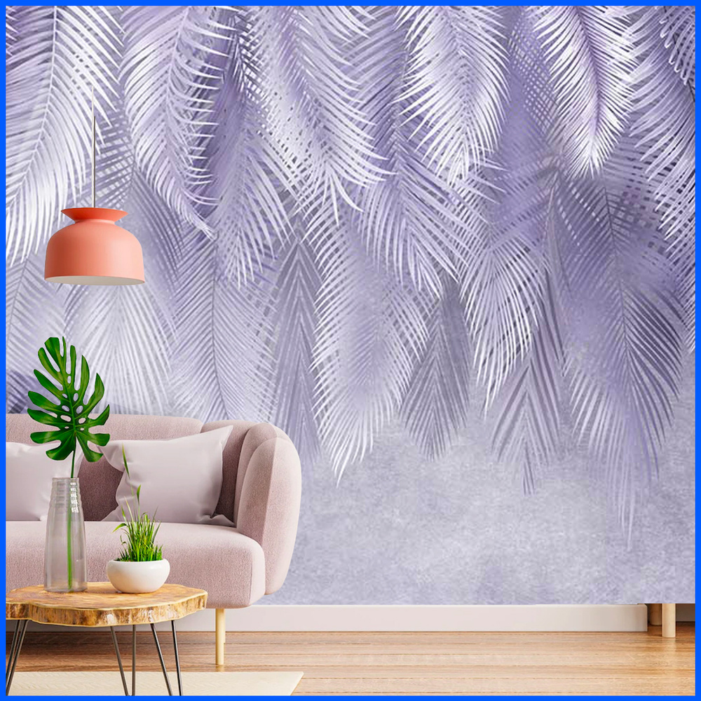 Фотообои Пальмовые листья 300x270 - Обои флизелиновые на стену, с виниловым покрытием, в спальню, гостинную, #1