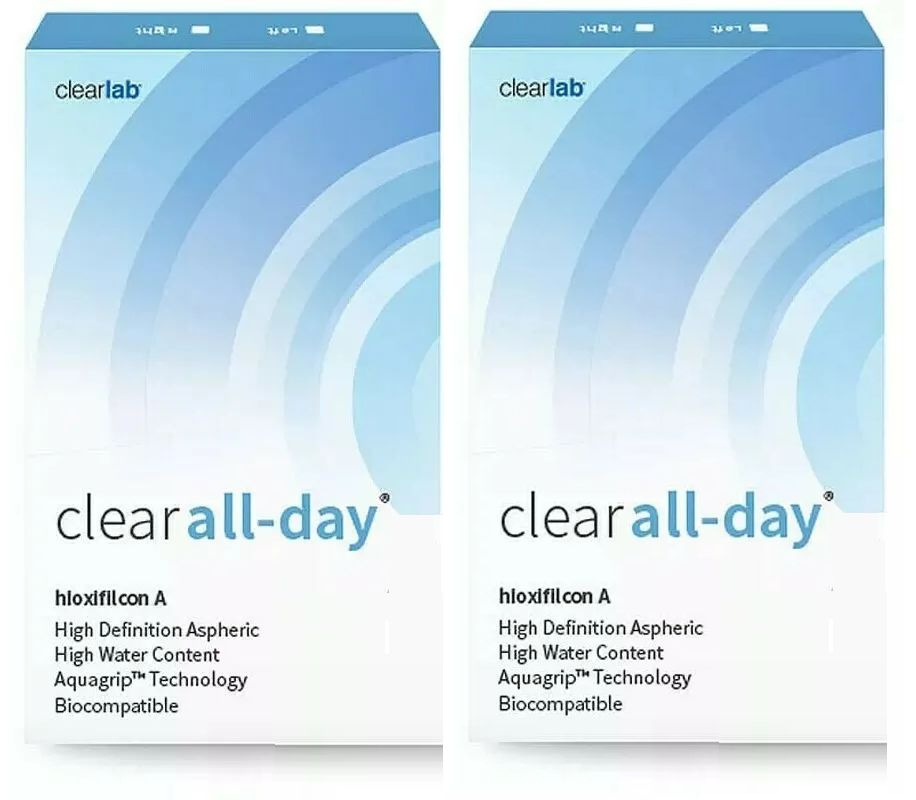 ClearLab Clear All-Day -8.50 / 14.2 / 8.6, 12 штук (2 пачки по 6 линз) контактные месячные гидрогелевые #1