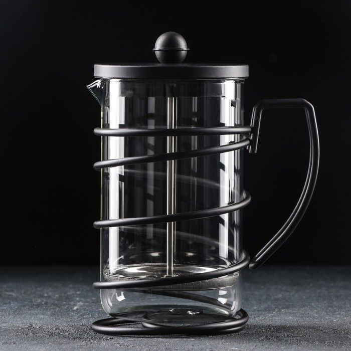Чайник заварочный френч - пресс Лофт, 800 мл, стекло, стекло, цвет чёрный  #1