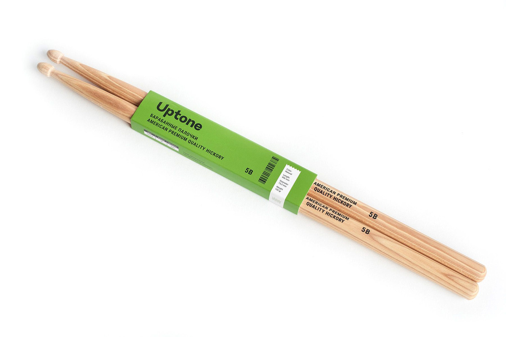 UPTONE American Premium Quality Hickory 5B барабанные палочки, орех, деревянный наконечник, цвет - натуральный #1