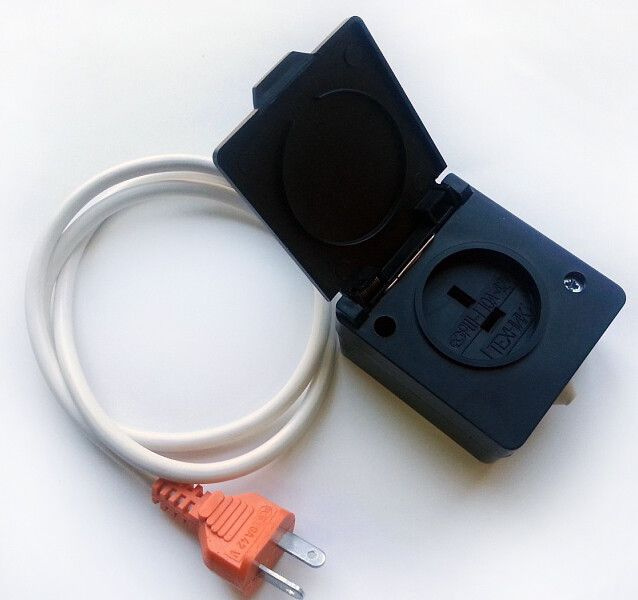 Розетка (2Р) РП-2б открытой установки, 10А 42В IP43, черная + Вилка У ...