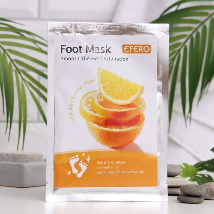 EFERO Отшелушивающая маска-носки для ног на основе апельсина, размер универсальный, 1 пара  #1