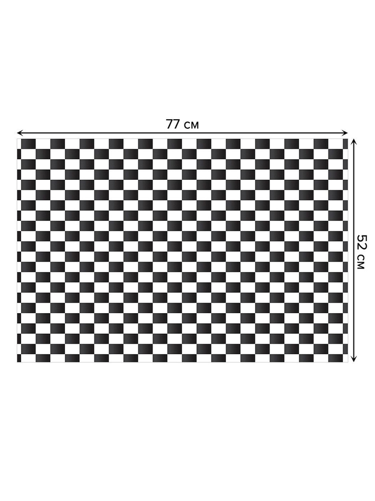 Коврик для ванной комнаты и туалета противоскользящий JoyArty "Шахматная клетка монохром" 52х77 см  #1